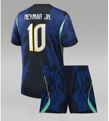 Brasilien Neymar Jr #10 Replika Bortatröja Barn VM 2026 Kortärmad (+ Korta byxor)